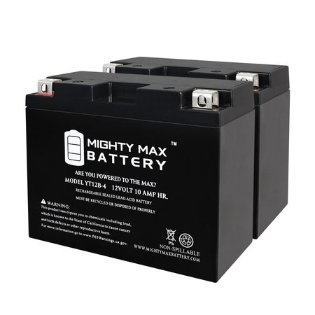 YT12B-4 12V 10Ah Replacement Battery compatible with Technical Precision YT12B-4 - 2PK -  MIGHTY MAX BATTERY, MAX4021475